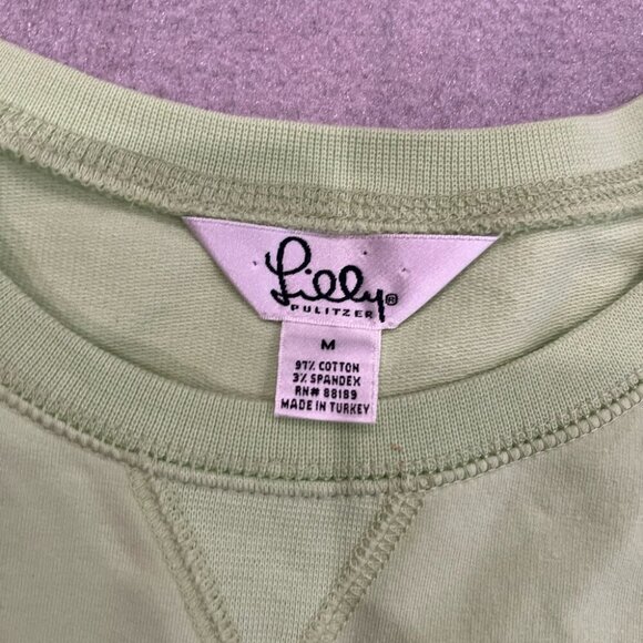 [M] Lily Pulitzer Lime Green Crew Neck Pull Over Sweatshirt - Picture 5 of 8